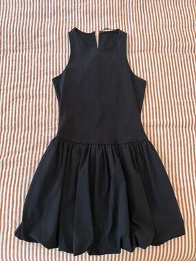 Mango Black Sleeveless Bubble-Hem Dress